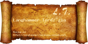 Langhammer Terézia névjegykártya